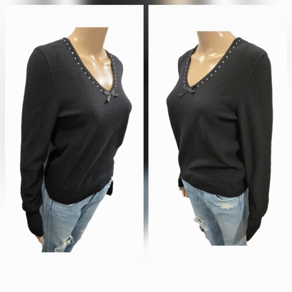 Vintage Sonia Rykiel Wool/Angora V-neck Jumper Size XS/S - Picture 7 of 9